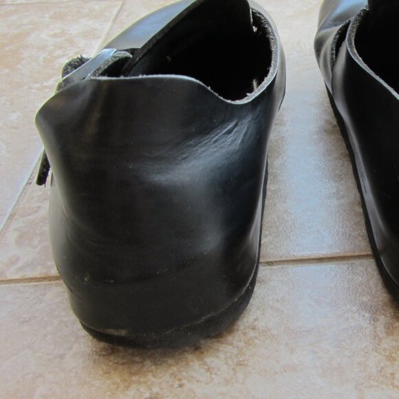 Birkenstock London Black Oiled Leather Closed Toe Clogs Size 38 L7-7.5 M5 - Picture 5 of 9